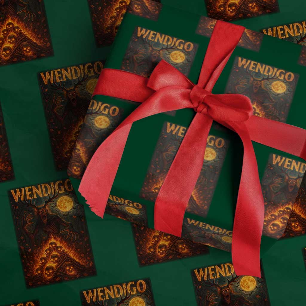 Wendigo Wrapping Paper Roll Halloween Cryptid Horror Mythical Creature - Wonder Print Shop