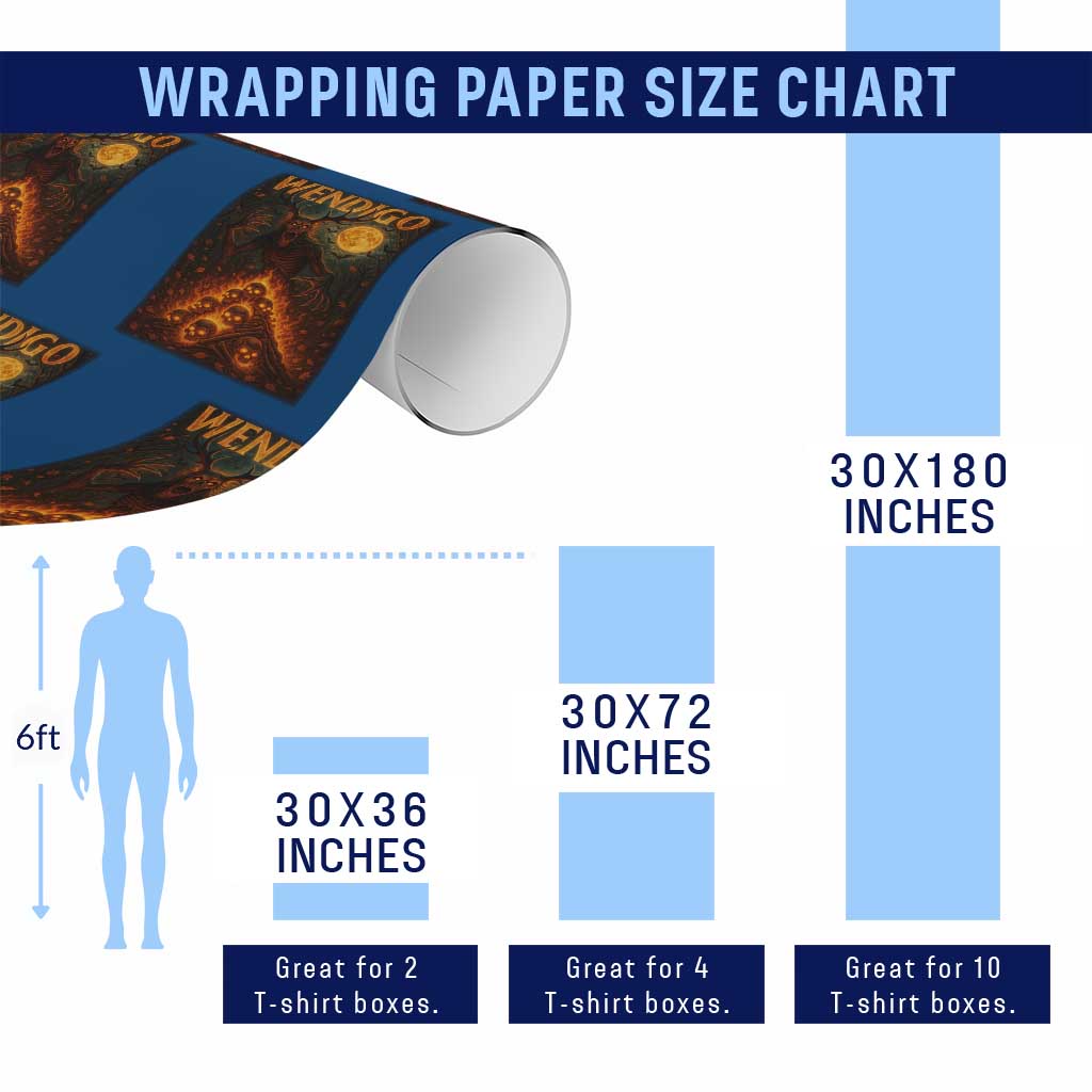 Wendigo Wrapping Paper Roll Halloween Cryptid Horror Mythical Creature - Wonder Print Shop