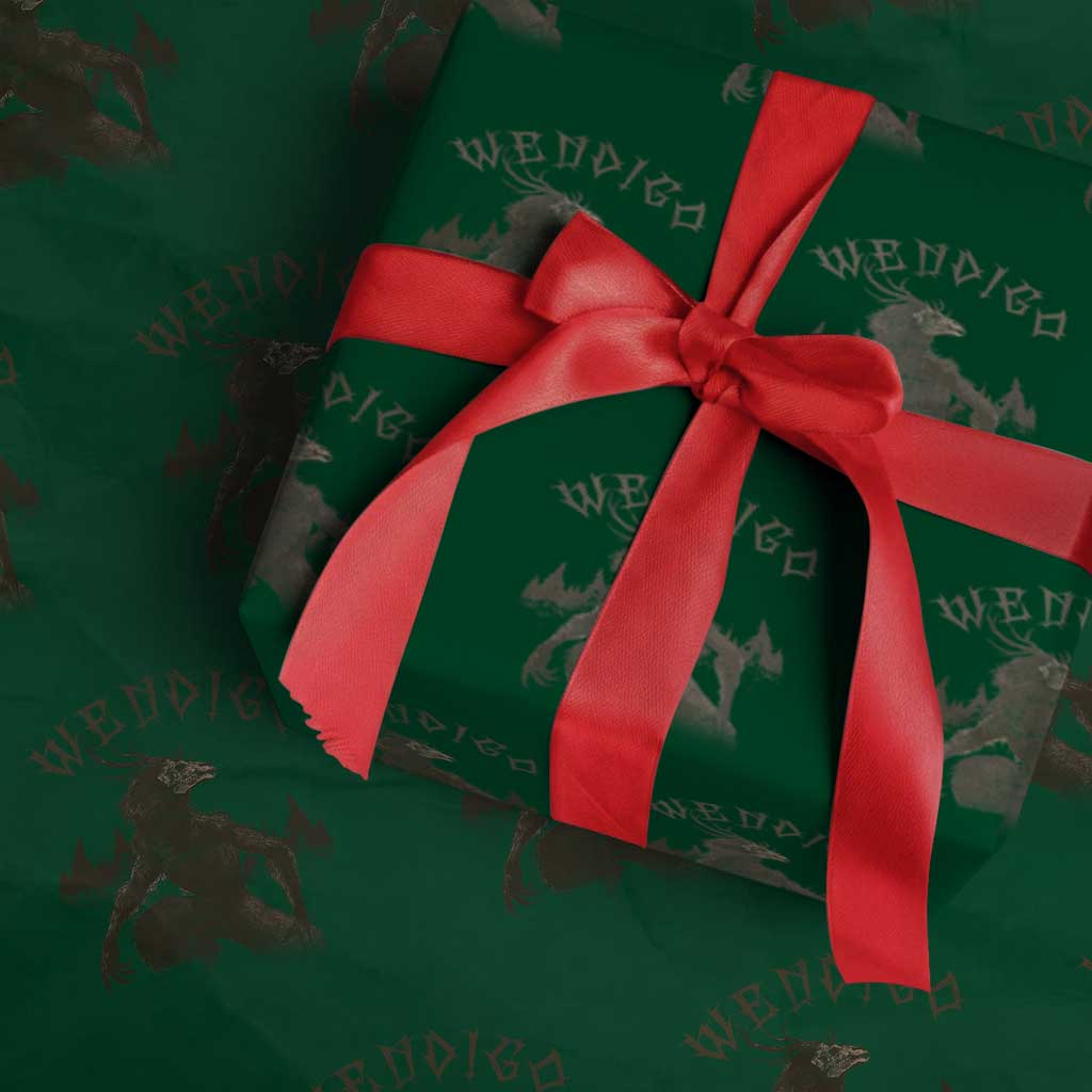 Wendigo Wrapping Paper Roll Horror Cryptid Occult Dark Fantasy - Wonder Print Shop