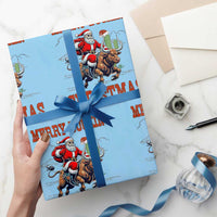 Western Black Santa Merry Buckin Christmas Wrapping Paper Roll Funny Rodeo - Wonder Print Shop