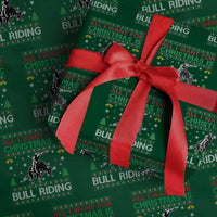 Western Bull Riding All I Want For Christmas Ugly Sweater Gift Wrapping Paper Roll - Wonder Print Shop