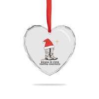 Western Christian Cowboy Heart Crystal Glass Ornament Walking By Faith Tripping Constantly - Wonder Print Shop