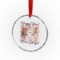 Western Christmas Horse Rider Crystal Glass Ornament Happy Yee Haw Lidays - Wonder Print Shop