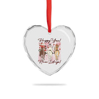 Western Christmas Horse Rider Heart Crystal Glass Ornament Happy Yee Haw Lidays - Wonder Print Shop