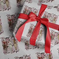 Western Christmas Horse Rider Wrapping Paper Roll Happy Yee Haw Lidays - Wonder Print Shop