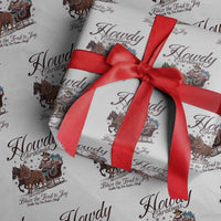Western Christmas Wrapping Paper Roll Howdy Christmas Blaze The Trail To Joy Cowboy Santa - Wonder Print Shop