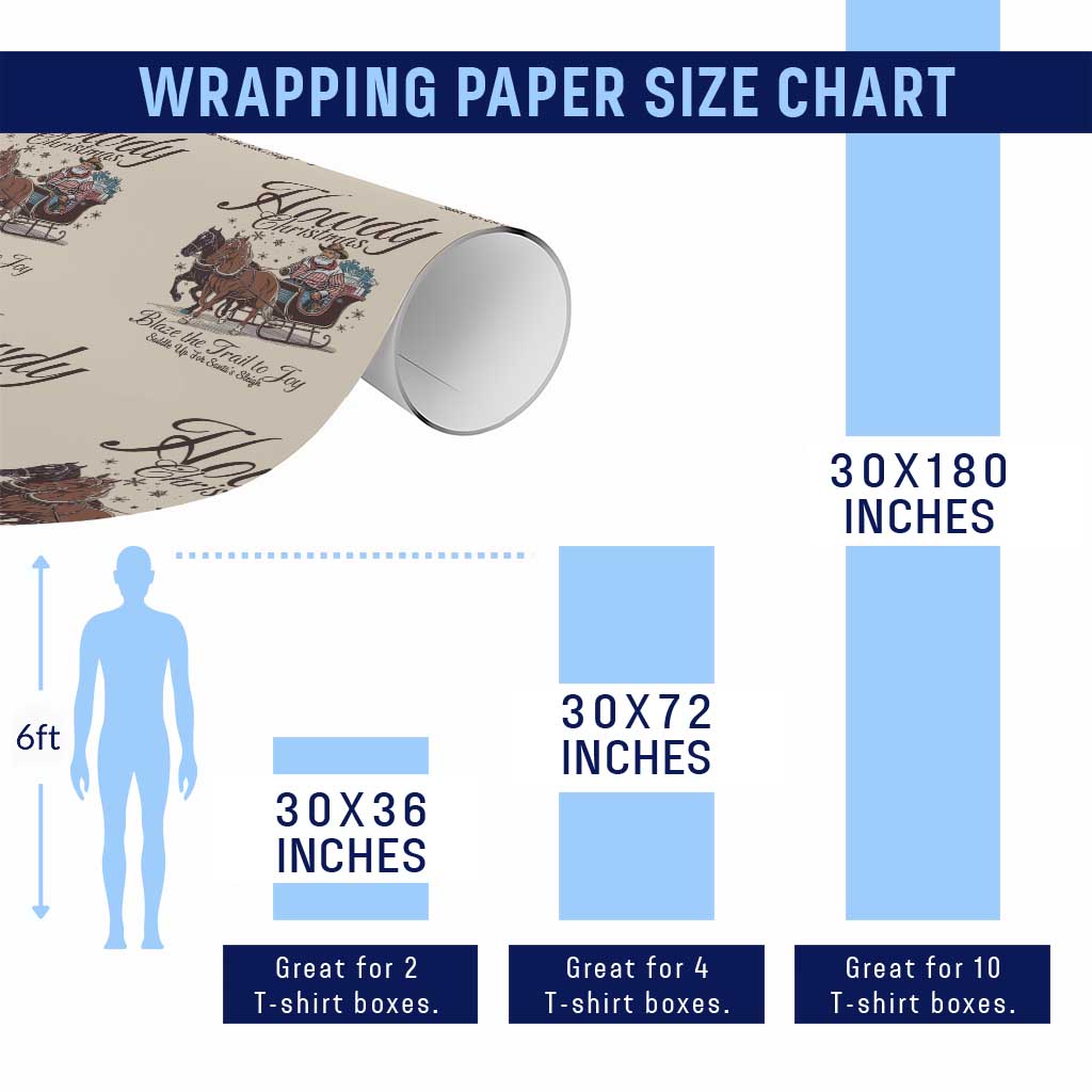 Western Christmas Wrapping Paper Roll Howdy Christmas Blaze The Trail To Joy Cowboy Santa - Wonder Print Shop