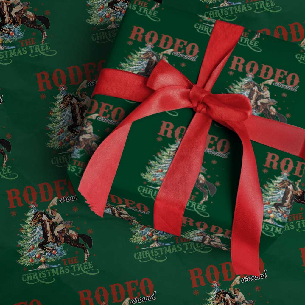 Western Christmas Wrapping Paper Roll Rodeo Around The Christmas Tree Cowgirl - Wonder Print Shop