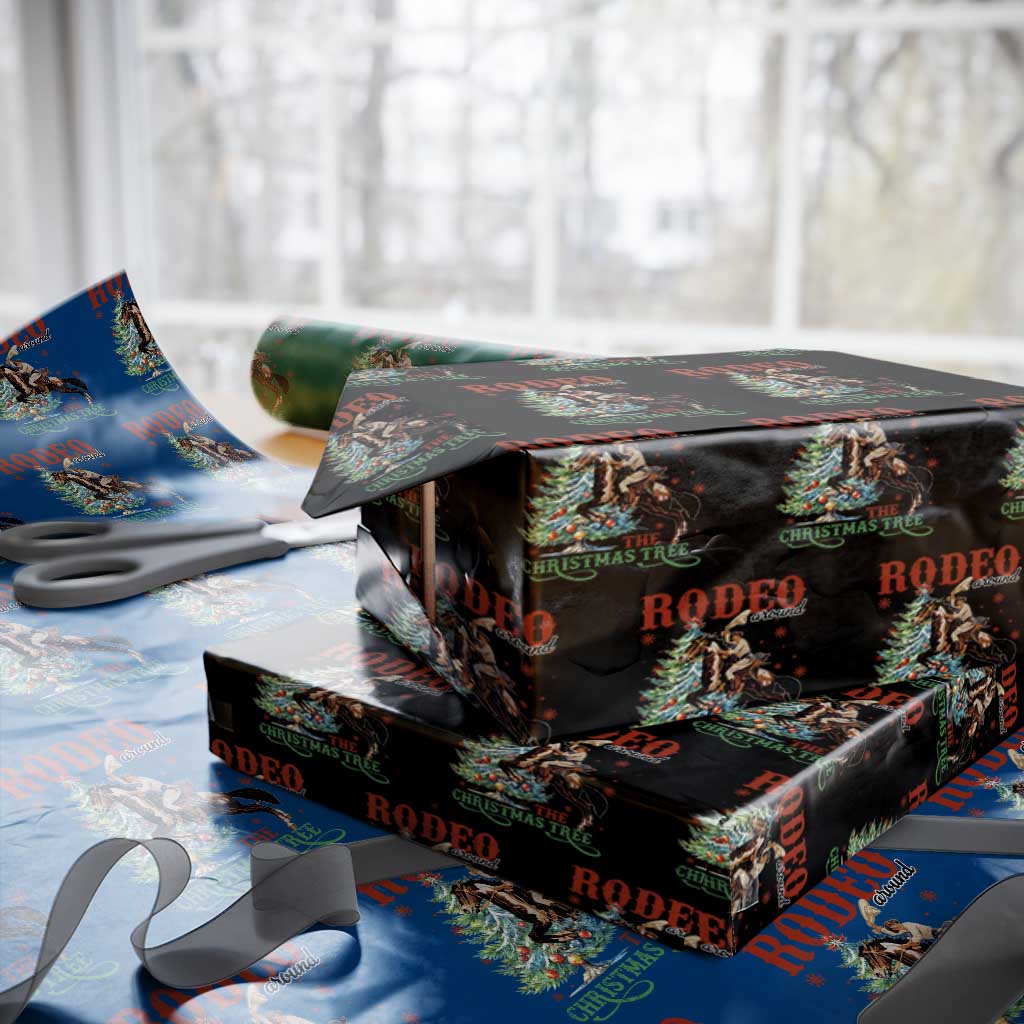 Western Christmas Wrapping Paper Roll Rodeo Around The Christmas Tree Cowgirl - Wonder Print Shop