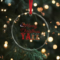 Western Cowboy Howdy Crystal Glass Ornament Merry Christmas Yall Cowgirl Boots Hat - Wonder Print Shop