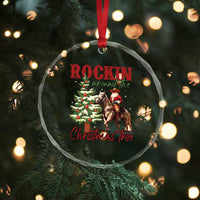 Western Crystal Glass Ornament Vintage 90s Cowboy Santa Claus Xmas Tree TS10
