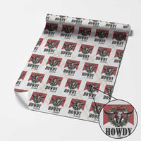 Western Howdy Christmas Wrapping Paper Roll Longhorn Skull Xmas Wreath - Wonder Print Shop