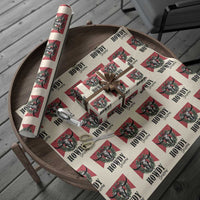 Western Howdy Christmas Wrapping Paper Roll Longhorn Skull Xmas Wreath - Wonder Print Shop