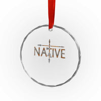 Western Style Tribal Feather Crystal Glass Ornament Vintage Boho Graphic