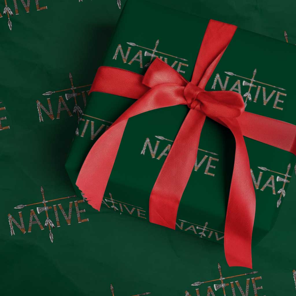 Western Style Tribal Feather Wrapping Paper Roll Vintage Boho Graphic