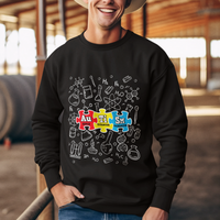 Autism Awareness Puzzle Periodic Table Autistic Sweatshirt - Wonder Print Shop