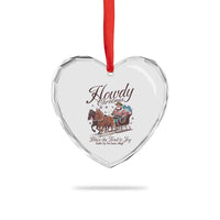 Western Xmas Heart Crystal Glass Ornament Howdy Christmas Blaze The Trail To Joy Cowboy Santa - Wonder Print Shop