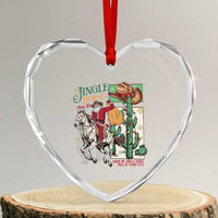 Western Xmas Heart Crystal Glass Ornament Jingle Horse Pick Up Your Feet Cowboy Santa Rider - Wonder Print Shop