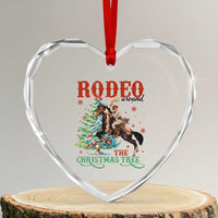 Western Xmas Heart Crystal Glass Ornament Rodeo Around The Christmas Tree Cowgirl - Wonder Print Shop