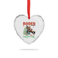 Western Xmas Heart Crystal Glass Ornament Rodeo Around The Christmas Tree Cowgirl - Wonder Print Shop
