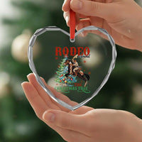 Western Xmas Heart Crystal Glass Ornament Rodeo Around The Christmas Tree Cowgirl - Wonder Print Shop
