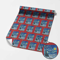 Whale Christmas Wrapping Paper Roll Stary Night Van Gogh Christmas - Wonder Print Shop