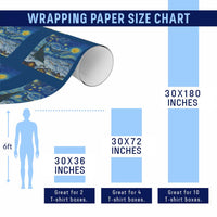 Whale Christmas Wrapping Paper Roll Stary Night Van Gogh Christmas - Wonder Print Shop