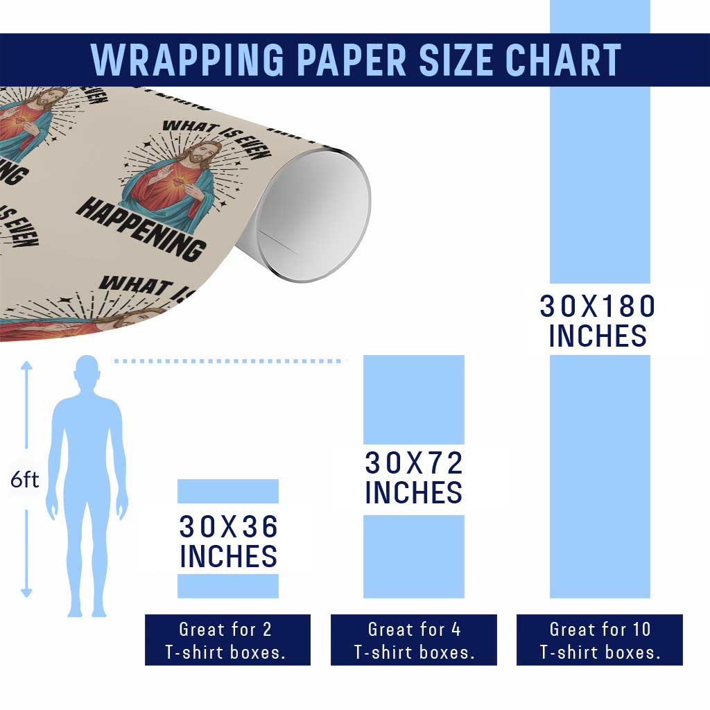 What Is Even Happening Wrapping Paper Roll Funny Christian - Wonder Print Shop