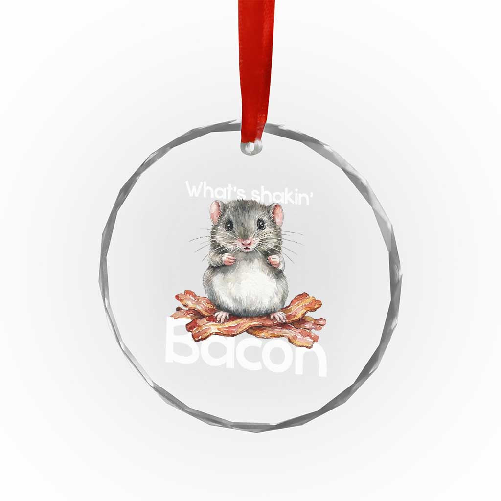 What is Shakin Bacon Funny Mouse Crystal Glass Ornament Pun Animal Humor - Wonder Print Shop