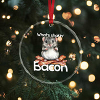 What is Shakin Bacon Funny Mouse Crystal Glass Ornament Pun Animal Humor - Wonder Print Shop