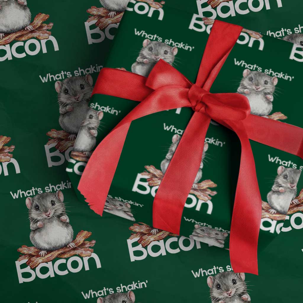 What is Shakin Bacon Funny Mouse Wrapping Paper Roll Pun Animal Humor - Wonder Print Shop