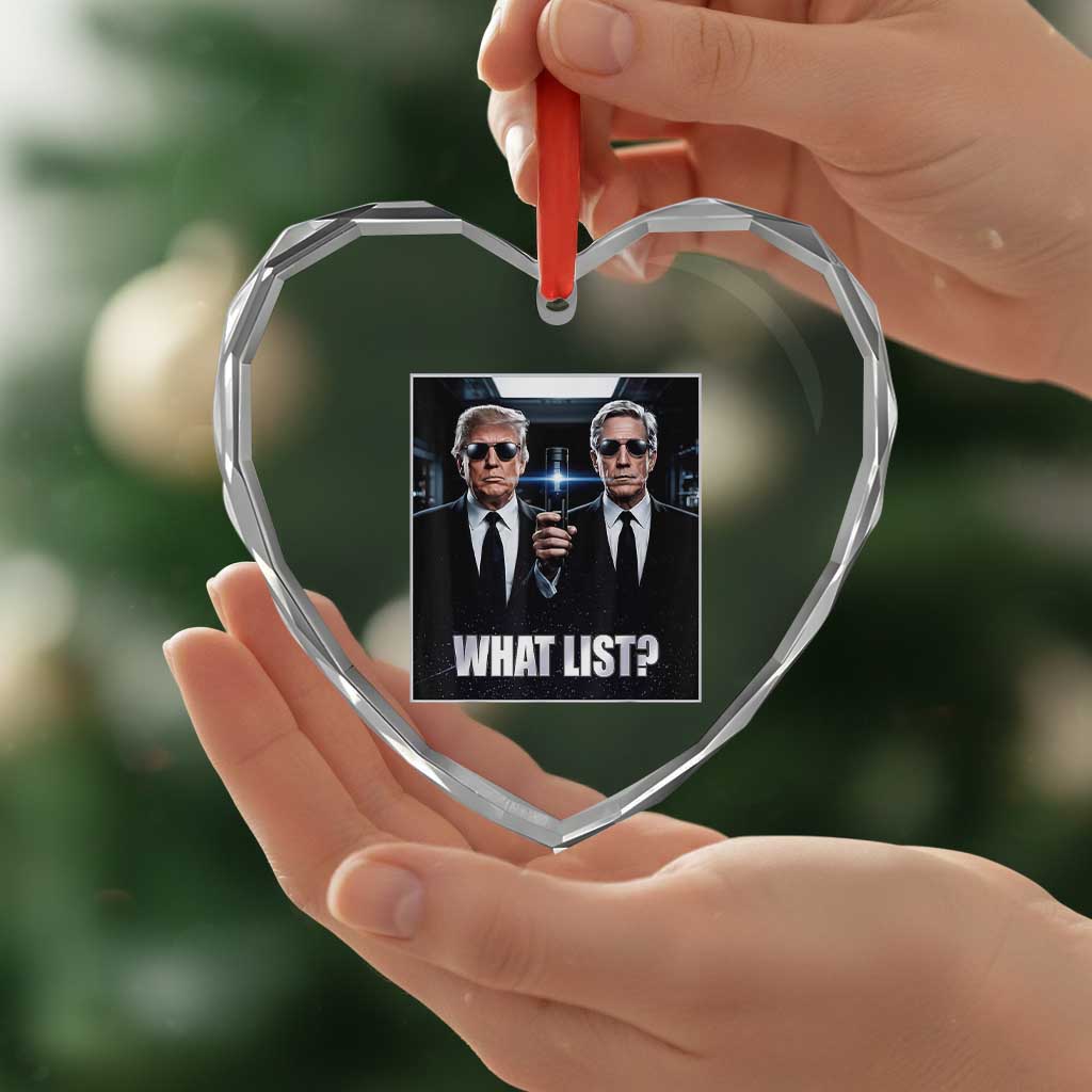 What List Dark Political Humor Heart Crystal Glass Ornament Funny Political Conspiracy Parody - Wonder Print Shop