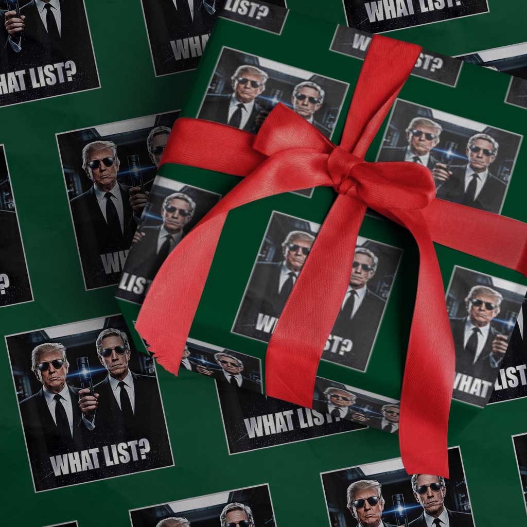 What List Dark Political Humor Wrapping Paper Roll Funny Political Conspiracy Parody - Wonder Print Shop