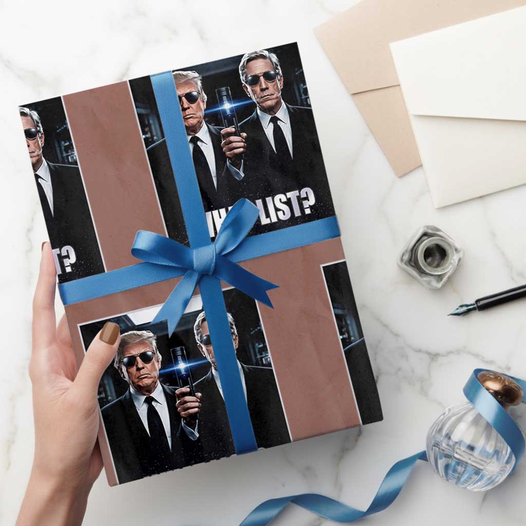 What List Dark Political Humor Wrapping Paper Roll Funny Political Conspiracy Parody - Wonder Print Shop