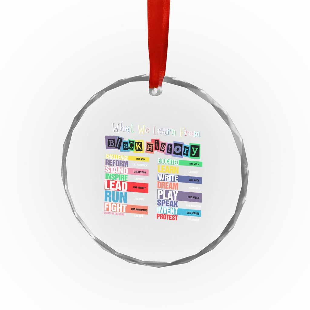 What We Learn From Black History Crystal Glass Ornament African American Pride