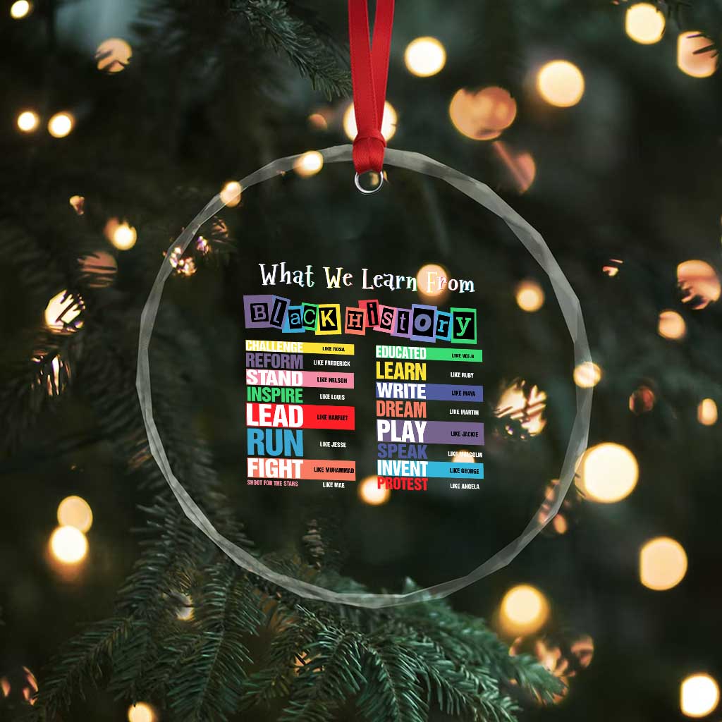 What We Learn From Black History Crystal Glass Ornament African American Pride