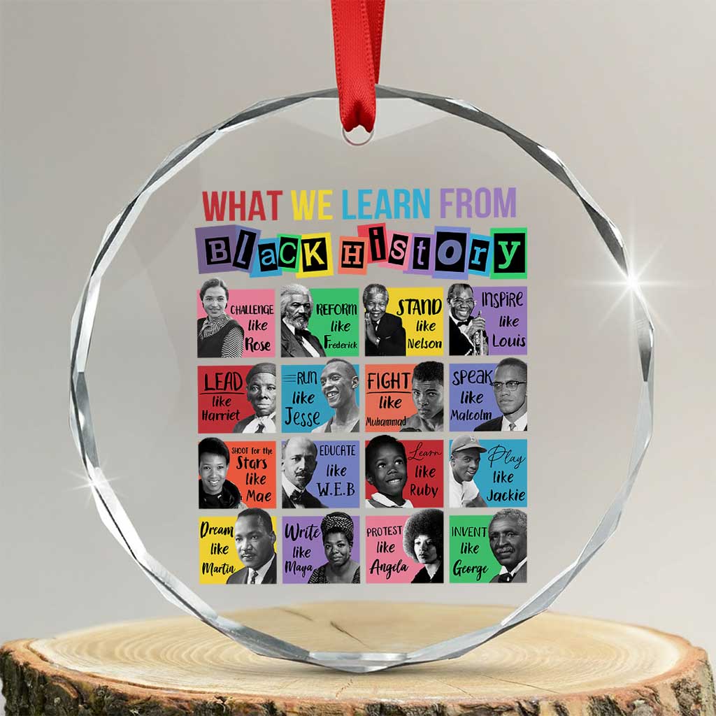 What We Learn From Black History Crystal Glass Ornament Black Civil Rights Leaders - Wonder Print Shop