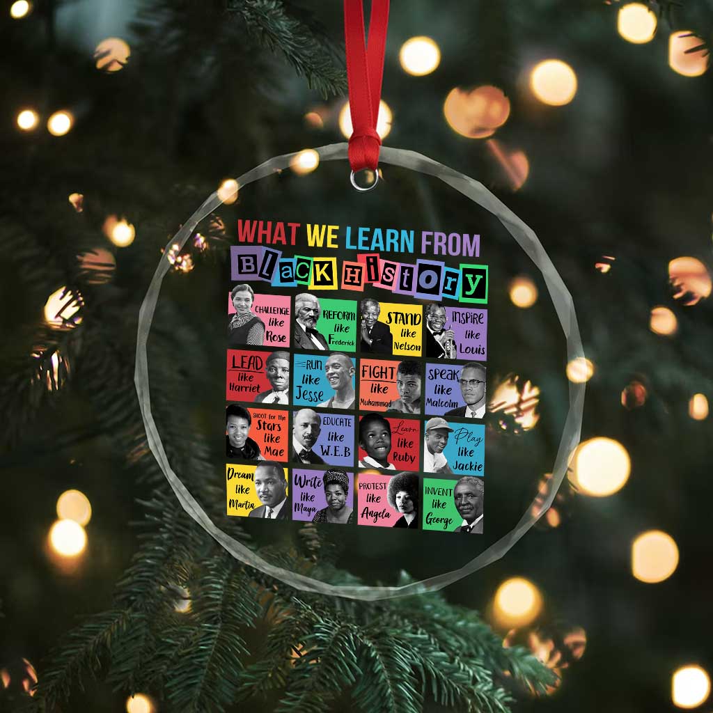 What We Learn From Black History Crystal Glass Ornament Black Civil Rights Leaders - Wonder Print Shop