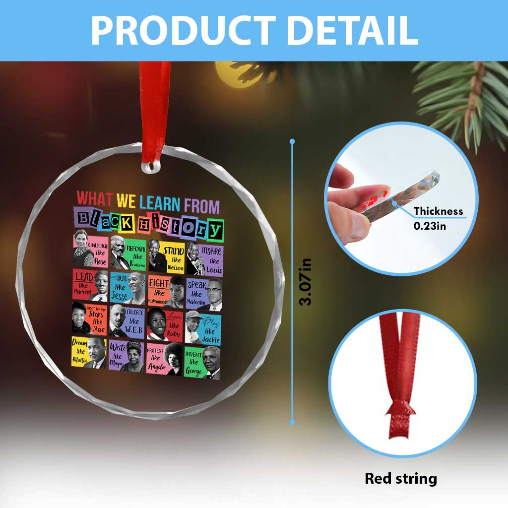 What We Learn From Black History Crystal Glass Ornament Black Civil Rights Leaders - Wonder Print Shop