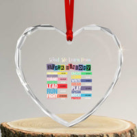 What We Learn From Black History Heart Crystal Glass Ornament African American Pride