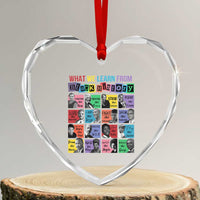 What We Learn From Black History Heart Crystal Glass Ornament Black Civil Rights Leaders - Wonder Print Shop