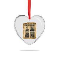 What We Learn From Black History Heart Crystal Glass Ornament Vintage African American Leaders - Wonder Print Shop