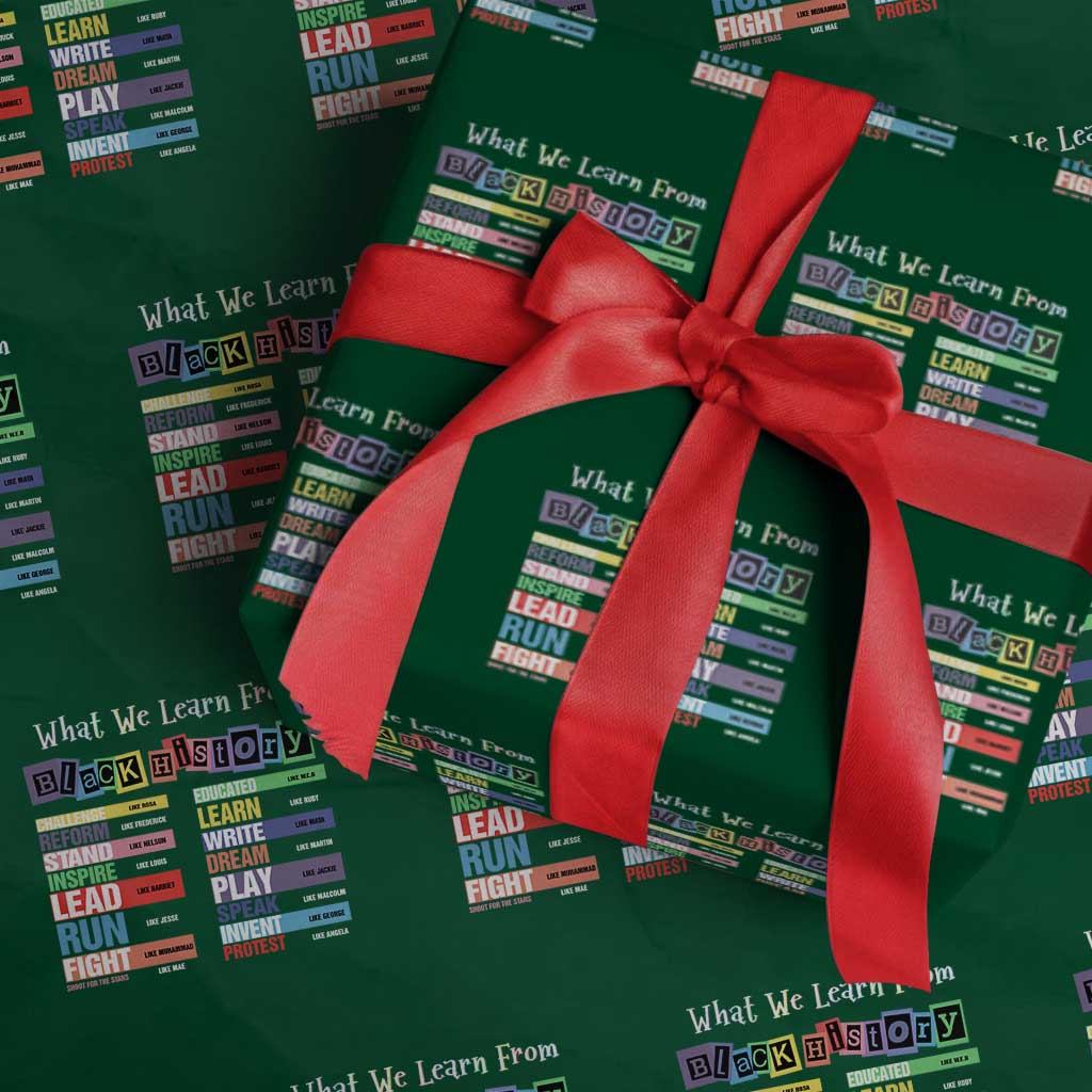 What We Learn From Black History Wrapping Paper Roll African American Pride