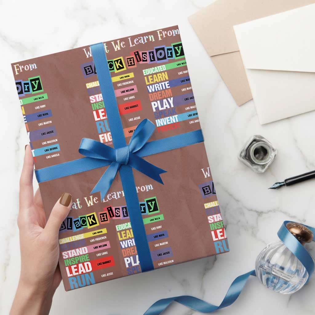 What We Learn From Black History Wrapping Paper Roll African American Pride