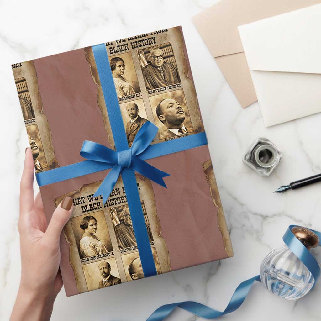What We Learn From Black History Wrapping Paper Roll Iconic African American Figures - Wonder Print Shop
