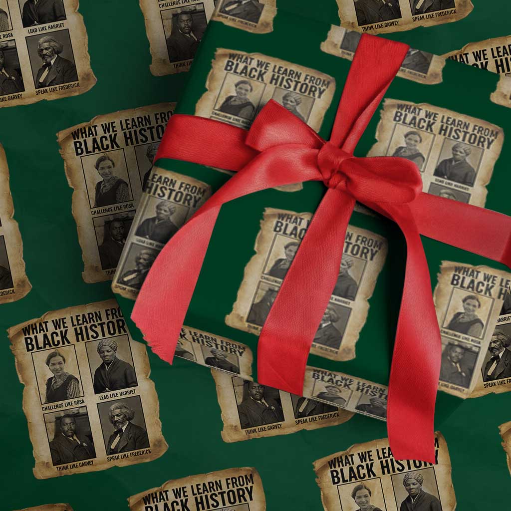 What We Learn From Black History Wrapping Paper Roll Vintage African American Leaders - Wonder Print Shop