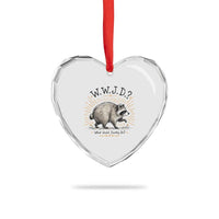 What Would Jimothy Do WWJD Funny Parody Heart Crystal Glass Ornament Viral Seattle Raccoon Meme Feral Legend Humor