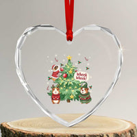 Wheek Wheek Guinea Pig Christmas Outfit Heart Crystal Glass Ornament Cavy Lover Gift - Wonder Print Shop