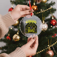 When Life Gives You Lemons Throw Them At People Crystal Glass Ornament Funny Skeleton Halloween Gothic Lemonade Graphic
