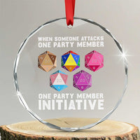 When Someone Attacks One Party Member D20 Dice LGBTQ Ally Crystal Glass Ornament - Wonder Print Shop